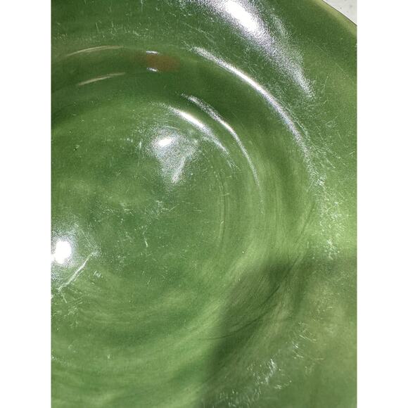 Pottery Barn Sausalito Moss Green 10” Salad Plates Set of 2 Hand-painted Mexico - Picture 5 of 6